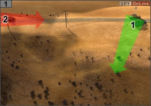 Dwa czołgi zostaw w bazie, natomiast trzecim oraz ciężarówką naprawczą jedź do #1 - Misja 4 - Operacja Battleaxe (2) | Państwa Osi w Codename Panzers - Faza Druga - Codename: Panzers - Faza Druga - poradnik do gry