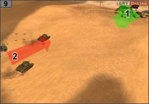 Odkryj snajperami przeciwnika i jedź czołgami i artylerią zgodnie ze strzałką [1] - Misja 5 - Sidi Rezegh (4) | Państwa Osi w Codename Panzers - Faza Druga - Codename: Panzers - Faza Druga - poradnik do gry