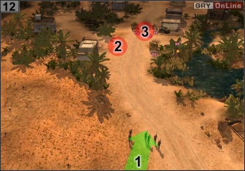 Zanim zaatakujesz wioskę, odkryj ten teren samolotem zwiadowczym i zniszcz jak najwięcej używając nalotów dywanowych, bombowców nurkujących i artylerii - Misja 5 - Sidi Rezegh (4) | Państwa Osi w Codename Panzers - Faza Druga - Codename: Panzers - Faza Druga - poradnik do gry