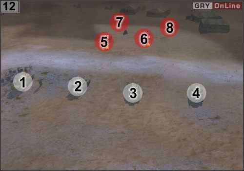 Są tu cztery puste czołgi - Crusadery - w [1], [2], [3] i [4] - Misja 6 - Kocioł (4) | Państwa Osi w Codename Panzers - Faza Druga - Codename: Panzers - Faza Druga - poradnik do gry