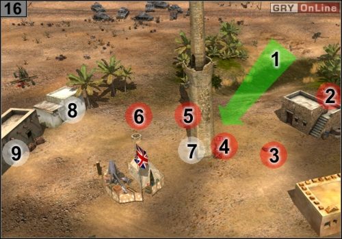 będąc w [1] zabij ostatnią piechotę - [2], [3], [4], [5] i [6] - Misja 8 - Tel El Eisa (5) | Państwa Osi w Codename Panzers - Faza Druga - Codename: Panzers - Faza Druga - poradnik do gry