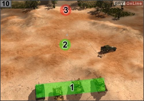 Teraz czterema Crusaderami i Shermanem (reszta czołgów może nie mieć już animacji), ciężarówką naprawczą, snajperami, medykami i bohaterem udaj się do #10 - Misja 2 - Tobruk (4) | Alianci w Codename Panzers - Faza Druga - Codename: Panzers - Faza Druga - poradnik do gry