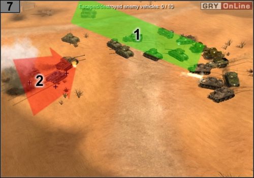 Drugi atak będzie trudniejszy, bo będą tu praktycznie same czołgi, w tym Tygrys - Misja 4 - Tunis (3) | Alianci w Codename Panzers - Faza Druga - Codename: Panzers - Faza Druga - poradnik do gry