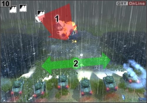 Użyj bohatera jako wabia na czołgi, które wyjadą z [1] - Misja 6 - Przeprawa przez Volturno (4) | Alianci w Codename Panzers - Faza Druga - Codename: Panzers - Faza Druga - poradnik do gry