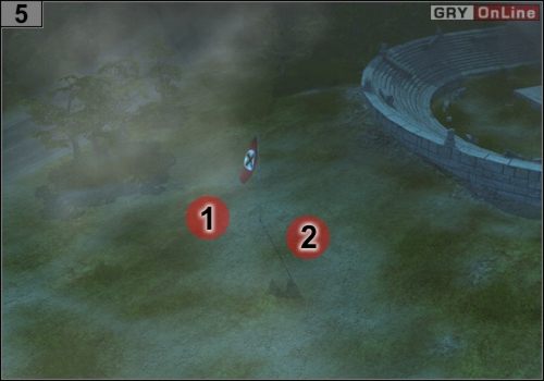 Zdobycie drugiego punktu strategicznego nie będzie trudne, bo jest on broniony tylko przez dwa oddziały piechoty z moździerzami w [1] i [2], Zabij wszystkich snajperami i dojdź do flagi, a następnie wracaj do swoich czołgów - Misja 7 - Monte Cassino (3) | Alianci w Codename Panzers - Faza Druga - Codename: Panzers - Faza Druga - poradnik do gry