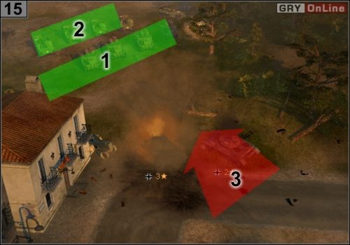 Czołgi powinny stać w linii [1], artyleria w linii [2] - Misja 7 - Monte Cassino (5) | Alianci w Codename Panzers - Faza Druga - Codename: Panzers - Faza Druga - poradnik do gry