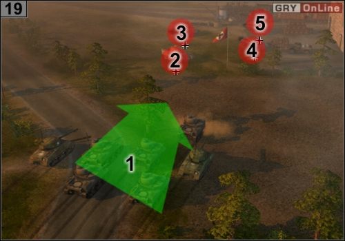 Czas zająć ostatni punkt strategiczny - zaatakuj czołgami z [1], mając obok snajperów - Misja 7 - Monte Cassino (6) | Alianci w Codename Panzers - Faza Druga - Codename: Panzers - Faza Druga - poradnik do gry