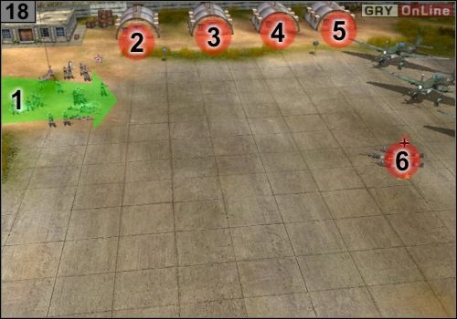 Idź tak, jak pokazuje to strzałka [1] - Misja 1 - Operacja Sheathed Sabre (6) | Partyzanci w Codename Panzers - Codename: Panzers - Faza Druga - poradnik do gry