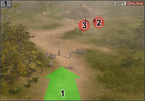 Zbierz wszystkich i biegnij do #1 , zgodnie ze strzałką [1] - Misja 3 - Odbicie Belgradu (2) | Partyzanci w Codename Panzers - Faza Druga - Codename: Panzers - Faza Druga - poradnik do gry