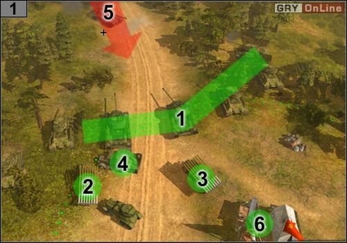 Ustaw czołgi w dokładnej linii - [1] - Misja 4 - Mozolna ucieczka (2) | Partyzanci w Codename Panzers - Faza Druga - Codename: Panzers - Faza Druga - poradnik do gry