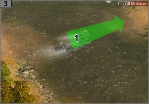 Wyjdź na brzeg i kliknij na ikonę pontonów, by je rozłożyć (nie wszyscy z twojej piechoty mają pontony, resztą się wróć) - Misja 4 - Mozolna ucieczka (2) | Partyzanci w Codename Panzers - Faza Druga - Codename: Panzers - Faza Druga - poradnik do gry