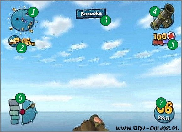2 - Interface w Worms 4 Totalna Rozwałka - Worms 4: Totalna Rozwałka - poradnik do gry