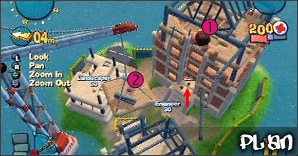 Etap rozpoczynasz mając dwóch członków teamu - Misja IV - The Crate Escape | Misje w Worms 4 Totalna Rozwałka - Worms 4: Totalna Rozwałka - poradnik do gry