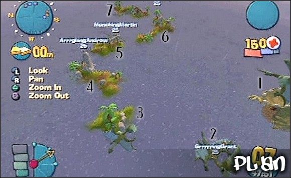 Na tej arenie Twoim zadaniem będzie przejście po kolei wszystkich wysepek i wyeliminowanie panujących na nich wrogów - Misja XXIII - Chute To Victory | Misje w Worms 4 Totalna Rozwałka - Worms 4: Totalna Rozwałka - poradnik do gry