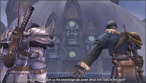 Podobieństwo gestów oraz symboli związanych z wyrocznią do Y-M-C-A jest zapewne bardzo przypadkowe :-) - The Oracle of Snowspire, The Oracles Knowledge | Złote Questy w Fable - Fable: Zapomniane Opowieści - poradnik do gry