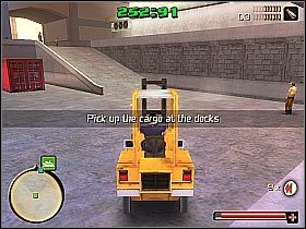 Po dotarciu do portu kieruj się w stronę miejsca ukazywanego na mapie - [Point Challenge] Forklift Frenzy | Total Overdose - Total Overdose: A Gunslingers Tale in Mexico - poradnik do gry