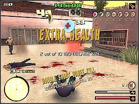 Jeżeli chcesz zdobyć wszystkie możliwe bonusy będziesz prawdopodobnie musiał pozbyć się większej ilości wrogów (screen 1) - [Point Challenge] 180 Degrees Challenge | Total Overdose - Total Overdose: A Gunslingers Tale in Mexico - poradnik do gry