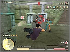 Po zakończonej walce podlecz się korzystając z jednej z okolicznych apteczek, a następnie podejdź do widocznej na mapie konsoli (screen 1), dzięki której ustawisz satelitę w odpowiedniej pozycji (ukazane to zostanie na oddzielnym filmiku) - [15] The General cz.3 | Total Overdose - Total Overdose: A Gunslingers Tale in Mexico - poradnik do gry