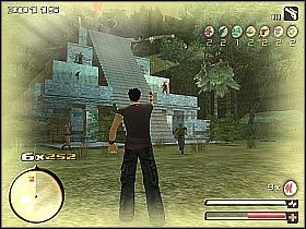 Trzecie działo możesz zniszczyć w bardzo zbliżony sposób do pierwszego - strzelając do niego ze znajdującego się nieco niżej CKM-u (screen 1) - [16] Escape The Jungle cz.3 | Total Overdose - Total Overdose: A Gunslingers Tale in Mexico - poradnik do gry