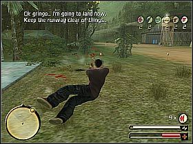 Zaczekaj aż maszyna zatrzyma się na pasie startowym i wskakuj do środka (screen 1) - [16] Escape The Jungle cz.3 | Total Overdose - Total Overdose: A Gunslingers Tale in Mexico - poradnik do gry