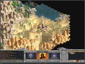 Obok miejsca gdzie łączą się trzy drogi stawiasz miasto a jednocześnie z wodza i oddziałów czekających w obozowisku tworzysz armię i rozbijasz orków - Misja 4 - Ke-nan, Róg Kesha | Kampania | Age of Wonders Magia Cienia - Age of Wonders: Magia Cienia - poradnik do gry