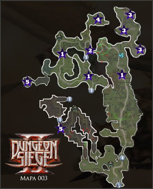 Północna dżungla Greilyn; Jaskinie Haku; Rytualny obóz Haku; Spokojna jaskinia - 003 Północna dżungla Greilyn | Mapy | Dungeon Siege II - Dungeon Siege II - poradnik do gry