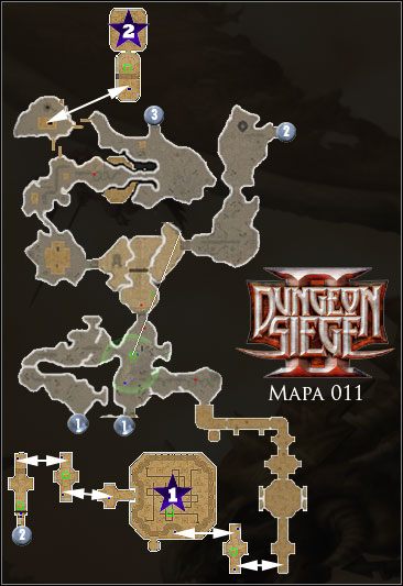 Pieczara Azunitów; Mały kanion; Pradawna kapliczka Azunitów; Wewnętrzna komnata pradawnej kapliczki Azunitów; Grób Agarrusa - 011 Pieczara Azunitów | Mapy | Dungeon Siege II - Dungeon Siege II - poradnik do gry
