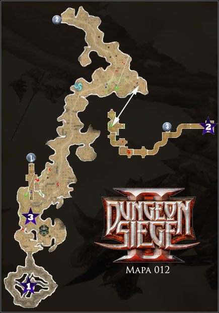 Zaginiona Dolina Azunitów; Pieczara Feniksa; Zaginione elfickie ruiny; Elfickie więzienie - 012 Zaginiona Dolina Azunitów | Mapy | Dungeon Siege II - Dungeon Siege II - poradnik do gry