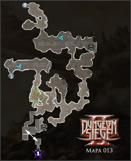 Klify Azunaia; Pieczary Isteru; Pradawny elficki relikwiarz; Tunele Kamiennych Wichrów - 013 Klify Azunaia | Mapy | Dungeon Siege II - Dungeon Siege II - poradnik do gry