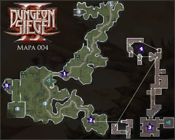 Zachodnia dżungla Greilyn; Elficka kapliczka; Ukryta elficka krypta - 004 Zachodnia dżungla Greilyn | Mapy | Dungeon Siege II - Dungeon Siege II - poradnik do gry