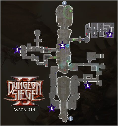 Forteca Kamiennych Wichrów, Wschodnia stróżówka Fortecy Kamiennych Wichrów; Zachodnia stróżówka Fortecy Kamiennych Wichrów; Koszary Fortecy Kamiennych Wichrów; Zewnętrzna krypta Fortecy Kamiennych Wichrów; Wewnętrzna krypta Fortecy Kamiennych Wichrów - 014 Forteca Kamiennych Wichrów | Mapy | Dungeon Siege II - Dungeon Siege II - poradnik do gry