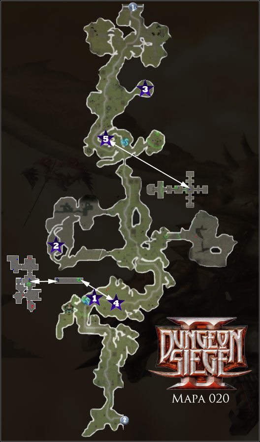 Południowy Las Vailutra; Tajemnicza kapliczka; Podmywana wodą pieczara; Mała jaskinia; Posiadłość Levrethów - 020 Południowy Las Vailutra | Mapy | Dungeon Siege II - Dungeon Siege II - poradnik do gry