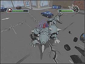 W końcowej części pojedynku R - [Opis przejścia] Misja 3 - R.H.I.N.O. cz.3 | Ultimate Spider-Man - Ultimate Spider-Man - poradnik do gry
