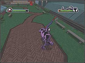 Wykonuj 2-3 ciosy i odskakuj, tak aby nie stracić zbyt dużo energii (screen 1) - [Opis przejścia] Misja 5 - Venom | Ultimate Spider-Man - Ultimate Spider-Man - poradnik do gry