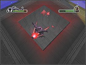 Zauważ, iż The Beetle ustawia się w jednym z czterech narożników planszy - [Opis przejścia] Misja 10 - The Beetle - drugie starcie cz.2 - Ultimate Spider-Man - poradnik do gry