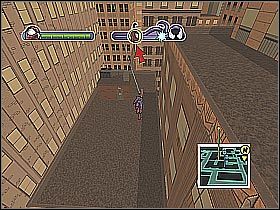 W niektórych miejscach będziesz prawdopodobnie musiał podciągnąć się nieco do góry (screen 1) - [Opis przejścia] Misja 12 - Venom - drugie starcie cz.1 - Ultimate Spider-Man - poradnik do gry