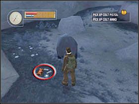 Podnosimy colt'a, dwa magazynki i apteczkę. - [Solucja] CRASH SITE cz.2 - II Wojna Światowa: Pilot Down - Na Tyłach Wroga - poradnik do gry