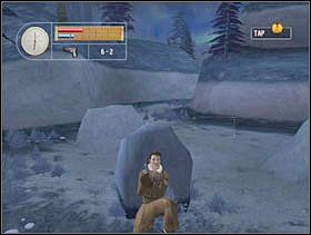 Widzimy, jak jeden z niemieckich żołnierzy wraca. Szybko się cofamy i