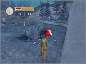 Przesuwamy się wzdłuż kłody, czekamy, aż jeden z żołnierzy odejdzie ... - [Solucja] CRASH SITE cz.2 - II Wojna Światowa: Pilot Down - Na Tyłach Wroga - poradnik do gry