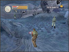 ... zabieramy papierosy z pniaka i cofamy się wzdłuż kłody. - [Solucja] CRASH SITE cz.2 - II Wojna Światowa: Pilot Down - Na Tyłach Wroga - poradnik do gry