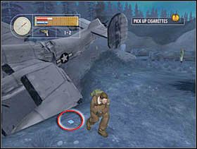 ... kładziemy tam papierosy. Wracamy z powrotem za kłodę. Kiedy Niemiec wraca zakradamy się za niego i dusimy go. - [Solucja] CRASH SITE cz.3 - II Wojna Światowa: Pilot Down - Na Tyłach Wroga - poradnik do gry