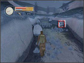 Biegniemy przed siebie i chowamy się przy kłodach w zaznaczonym miejscu. - [Solucja] LUMBERYARD cz.1 - II Wojna Światowa: Pilot Down - Na Tyłach Wroga - poradnik do gry