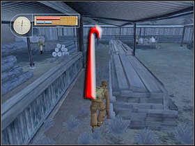 ... idziemy wzdłuż desek i chowamy się za kłodami. - [Solucja] LUMBERYARD cz.3 - II Wojna Światowa: Pilot Down - Na Tyłach Wroga - poradnik do gry