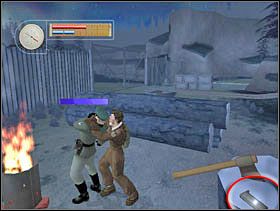 Podchodzimy do ogniska i wyłączamy sierżanta z obiegu. Bierzemy naboje do P38 i ruszamy w stronę rzeki. - [Solucja] LUMBERYARD cz.3 - II Wojna Światowa: Pilot Down - Na Tyłach Wroga - poradnik do gry