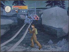 Zanim przeprawimy się przez rzekę musimy przestawić dwa zaznaczone przełączniki. - [Solucja] LUMBERYARD cz.3 - II Wojna Światowa: Pilot Down - Na Tyłach Wroga - poradnik do gry