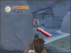 Widzimy jak dwóch niemieckich żołnierzy wbiega na teren tartaku. Zwracamy ich uwagę strzałem (jak się uda to od razu likwidujemy jednego). - [Solucja] LUMBERYARD cz.4 - II Wojna Światowa: Pilot Down - Na Tyłach Wroga - poradnik do gry