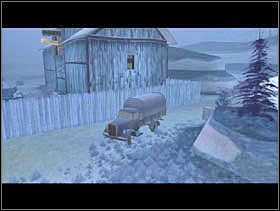 W czasie cut-scenki widzimy jak ciężarówka pełna niemieckich żołnierzy wpada na nasz trop. Nie zatrzymujemy się bo w starciu nie mamy szans. Jak najszybciej biegniemy wzdłuż wąwozu. - [Solucja] LUMBERYARD cz.4 - II Wojna Światowa: Pilot Down - Na Tyłach Wroga - poradnik do gry