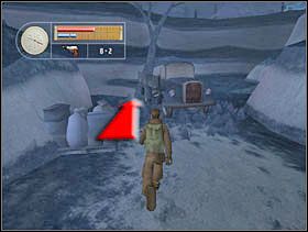 Dobiegamy do ślepego zaułku, ale nie zważając na to biegniemy w stronę drzewa. W pewnym momencie Niemiec niszczy ciężarówkę, a wybuch przewraca drzewo. Wbiegamy na nie i... koniec misji. - [Solucja] LUMBERYARD cz.4 - II Wojna Światowa: Pilot Down - Na Tyłach Wroga - poradnik do gry