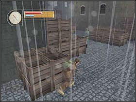 Jeśli zostaliśmy zauważeni to drugiego żołnierza patrolującego dojście do drukarni ściągamy z K98, natomiast jeśli nie zostaliśmy zauważeni zakradamy się za niego i go dusimy. - [Solucja] GERMAN TOWN cz.4 - II Wojna Światowa: Pilot Down - Na Tyłach Wroga - poradnik do gry