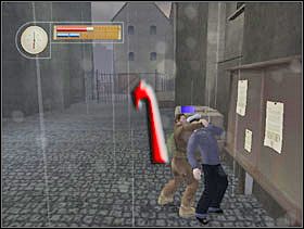 Następnie biegniemy przez bramę,... - [Solucja] GERMAN TOWN cz.5 - II Wojna Światowa: Pilot Down - Na Tyłach Wroga - poradnik do gry